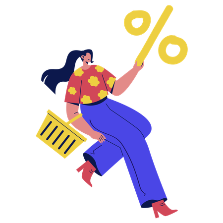 Grocery Shopping Discount  Illustration