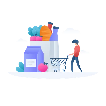 Grocery Shopping  Illustration