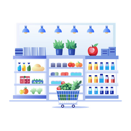 Grocery Shopping  Illustration