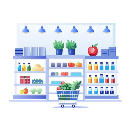 Grocery Shopping  Illustration