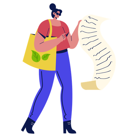 Grocery Shopping List  Illustration