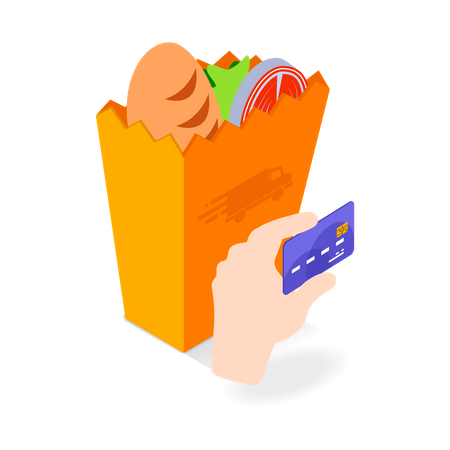 Grocery Shopping Payment Illustration