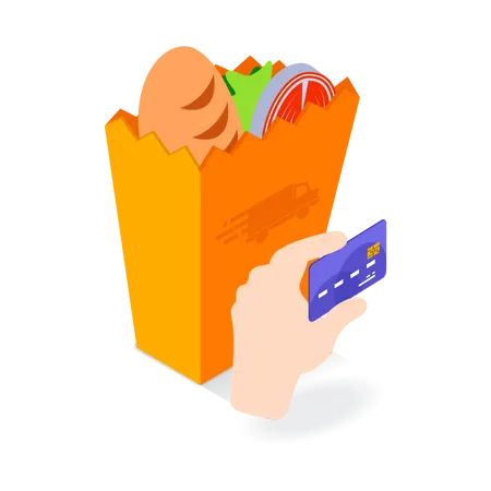 Grocery Shopping Payment Illustration