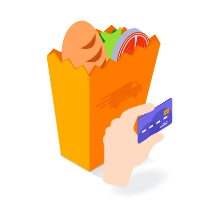 Grocery Shopping Payment  Illustration