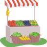 fruit and vegetables selling illustration svg