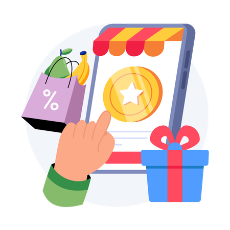 Grocery Store Loyalty Program  Illustration