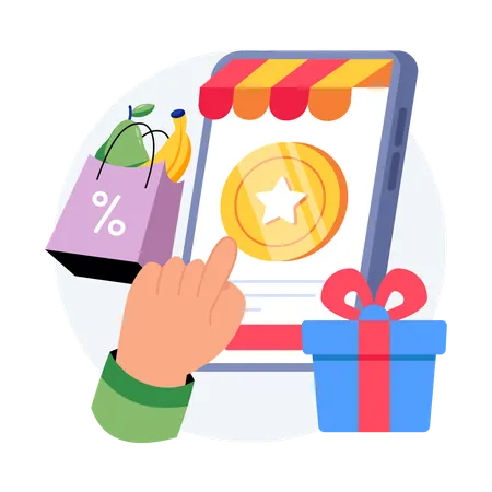 Grocery Store Loyalty Program  Illustration