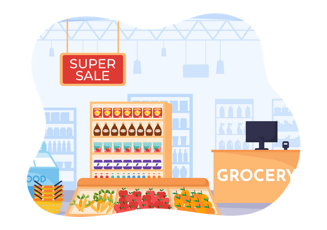 Grocery Store sale  Illustration