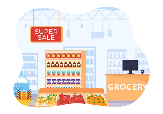 Grocery Store sale  Illustration