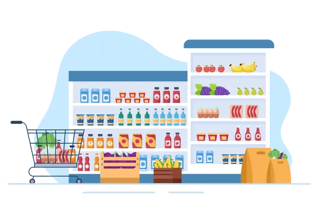 Grocery Supermarket Illustration
