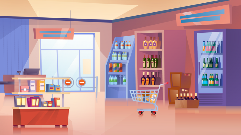 Grocery Supermarket  Illustration