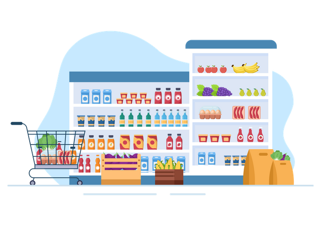 Grocery Supermarket  Illustration