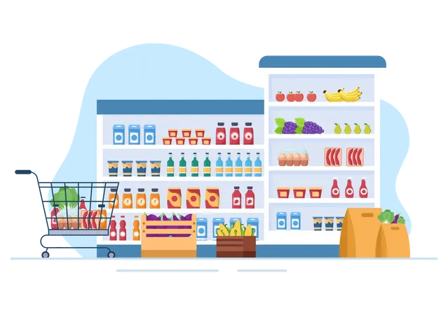 Grocery Supermarket  Illustration