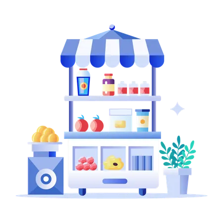 Grocery Vendor  Illustration