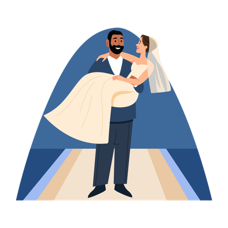 Groom Carrying bride  Illustration
