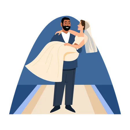 Groom Carrying bride  Illustration
