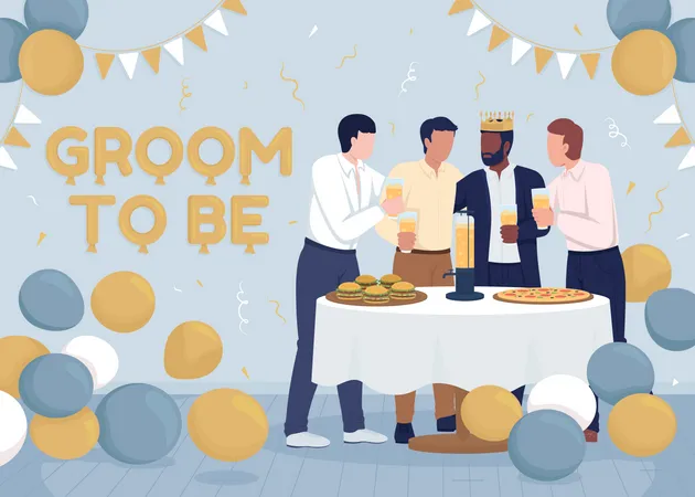 Groom to be party  Illustration