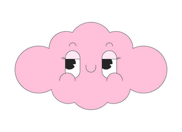 Groovy cloud cute  Illustration