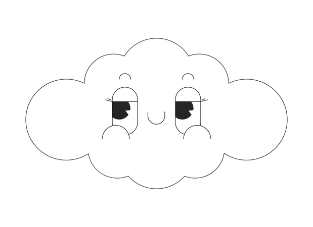 Groovy cloud cute  일러스트레이션