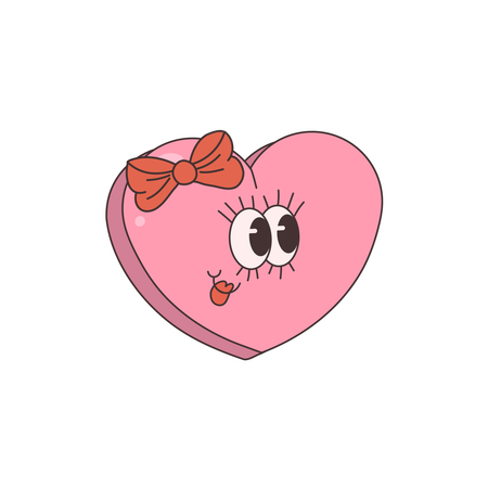 Groovy Heart Character  Illustration