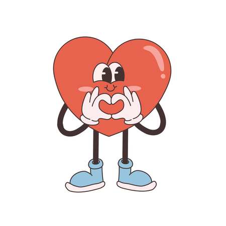 Groovy Heart showing heart gesture  Illustration