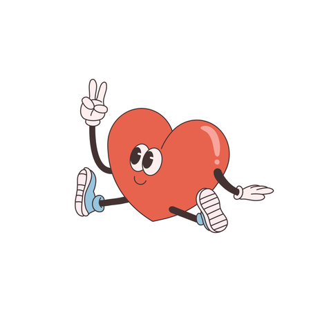 Groovy Heart showing peace sign  Illustration