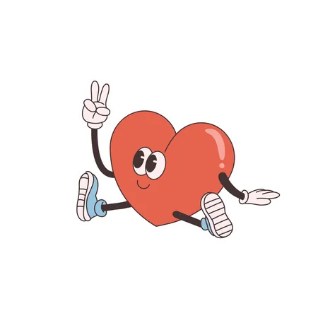 Groovy Heart showing peace sign  Illustration