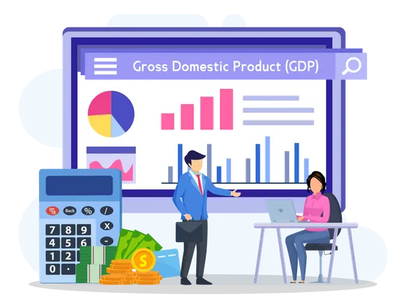 Gross Domestic Product Or GDP Statistic Concept Vector Illustration