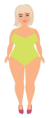 Grosse femme en maillot de bain  Illustration