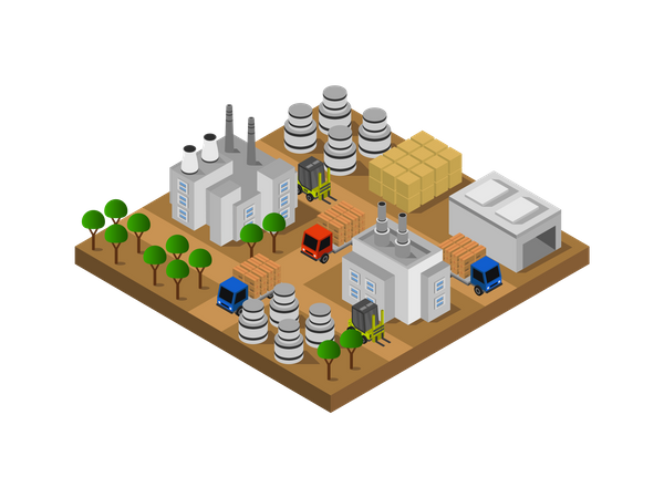 Große Industriefabrik  Illustration