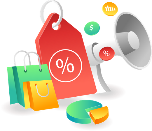 Große Shopping-Rabatt-Aktion  Illustration