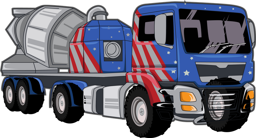 Großer Bau-LKW  Illustration