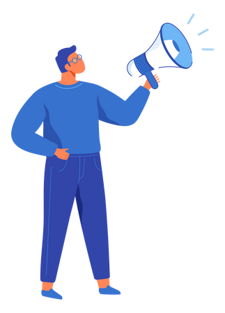 Ground marketing by man  Illustration