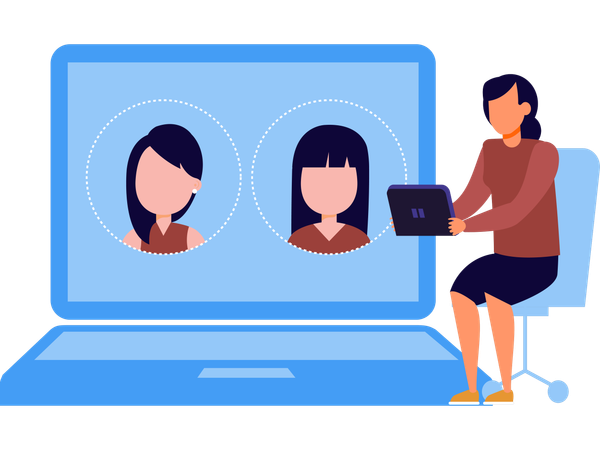 Group chat done by employees  Illustration