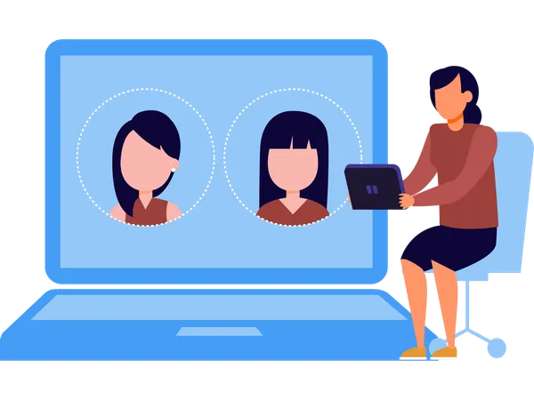 Group chat done by employees  Illustration