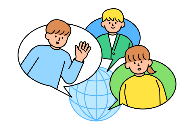 Group Chatting  Illustration