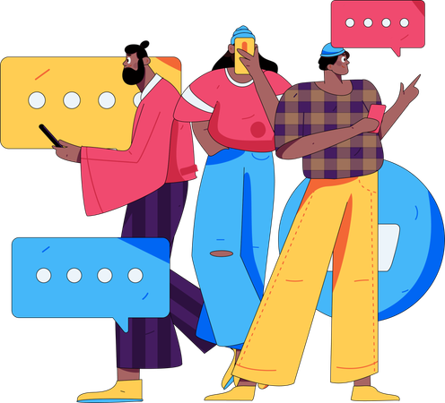 Group chatting  Illustration