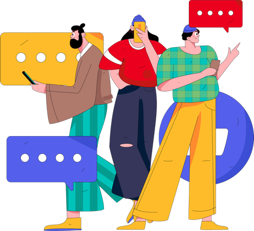 Group chatting  Illustration