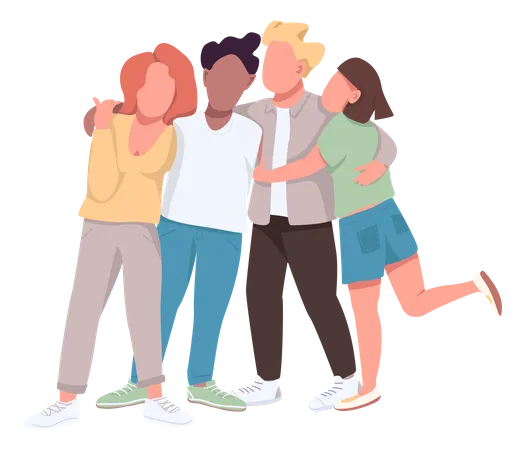 Group hug  Illustration