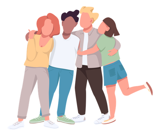 Group hug  Illustration