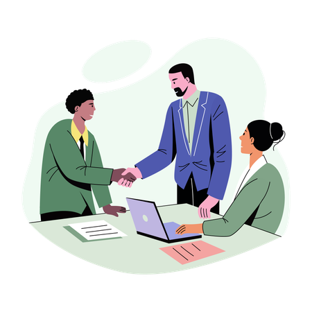 Group meeting held by business team  Illustration