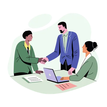 Group meeting held by business team  Illustration