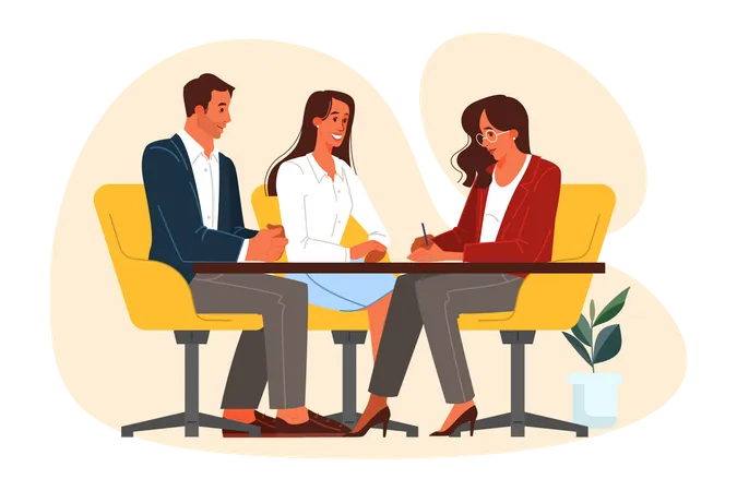 Group of business people at work  Illustration