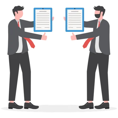 Group Of Business People Standing Holding Certificates Or Diplomas And Giving Thumbs Up Business Success Concept Illustration