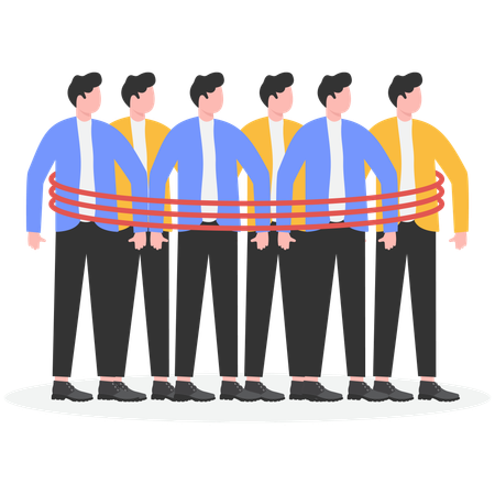 Group of businessman walking towards together  Illustration