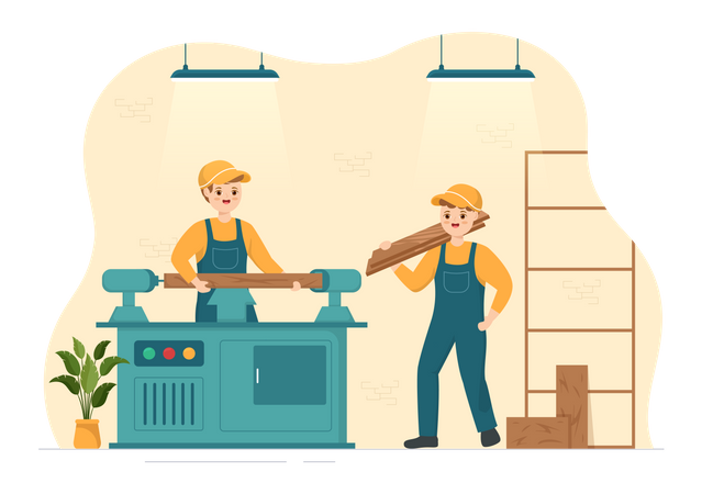 Group of carpenter Illustration