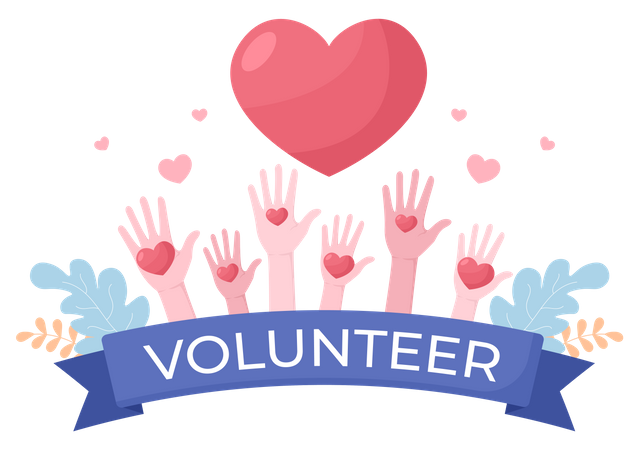 Group of charity volunteers  Illustration