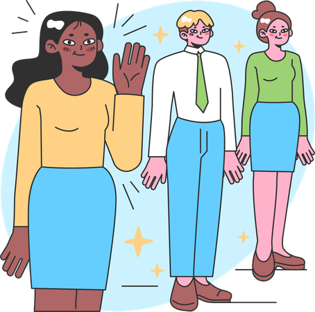 Group of diverse office  Illustration