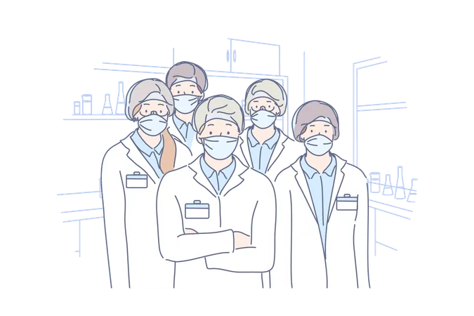 Group of doctors  Illustration
