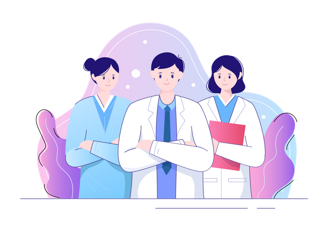 Group of doctors  Illustration